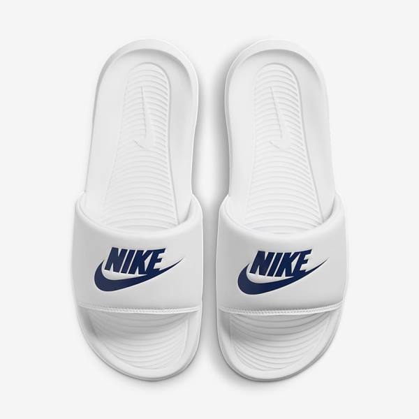 Nike Victori One Badslippers Heren Wit Koningsblauw | NK538LIS