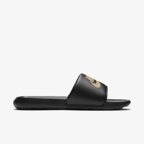 Nike Victori One Badslippers Heren Zwart Metal Goud | NK180LWS