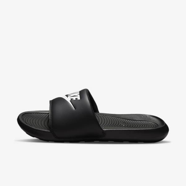 Nike Victori One Badslippers Heren Zwart Wit | NK357RXM