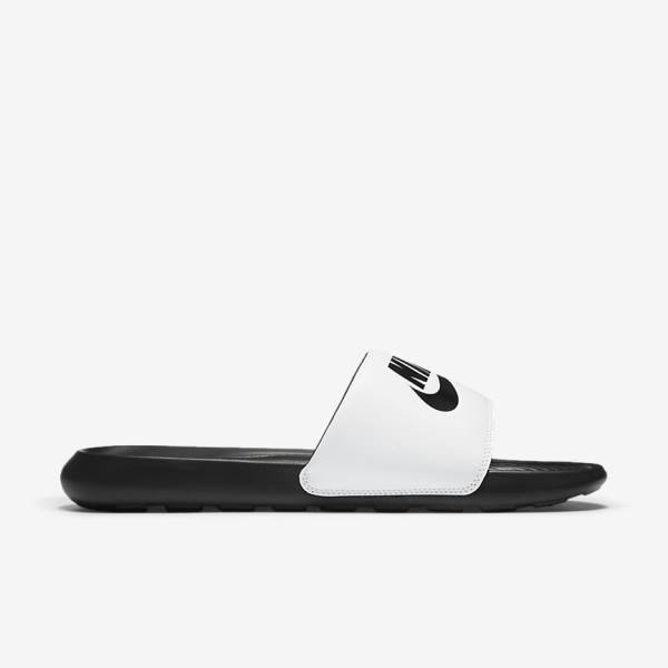 Nike Victori One Badslippers Heren Zwart Wit | NK923BQS