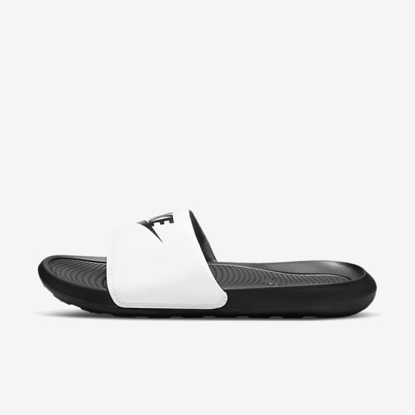 Nike Victori One Badslippers Heren Zwart Wit | NK923BQS