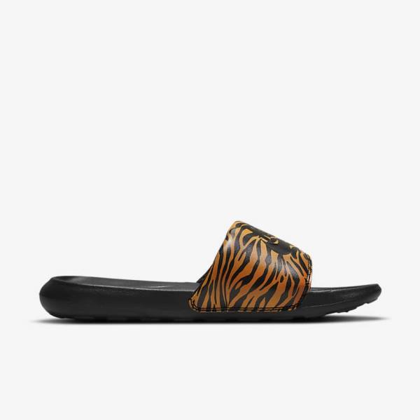 Nike Victori One Print Badslippers Dames Zwart | NK601XZK