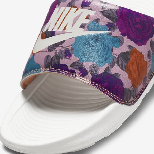 Nike Victori One Print Badslippers Dames Roze Roze Geel | NK615LRS