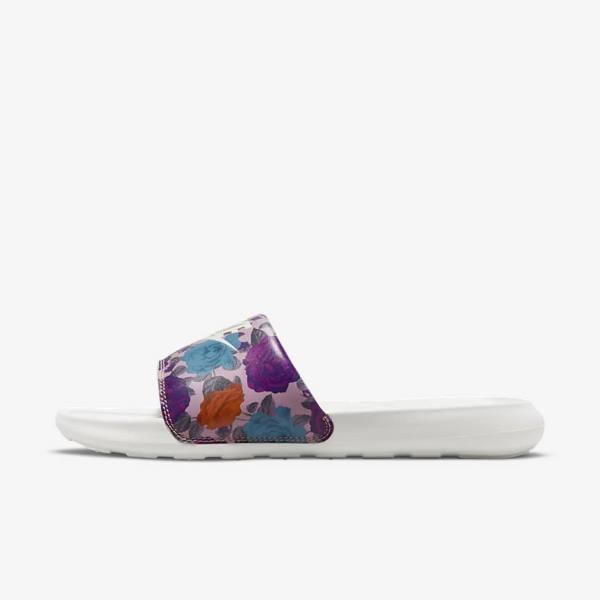 Nike Victori One Print Badslippers Dames Roze Roze Geel | NK615LRS