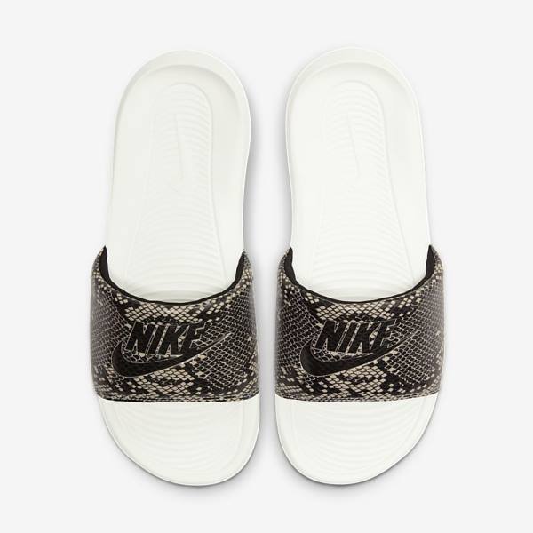 Nike Victori One Print Badslippers Dames Bruin Wit Zwart | NK840HQN