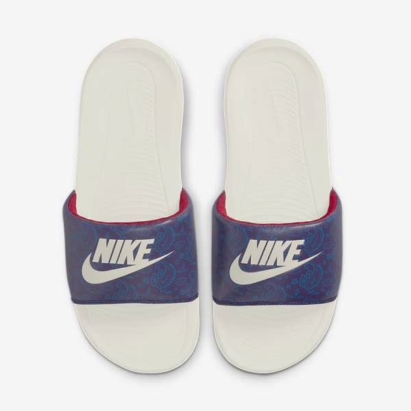 Nike Victori One Printed Badslippers Heren Blauw Donkerblauw Rood | NK495VQP