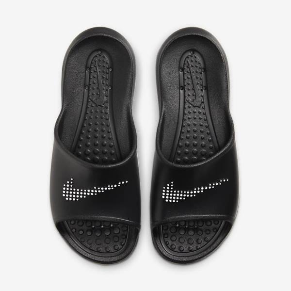 Nike Victori One Shower Badslippers Dames Zwart Wit | NK296CZS