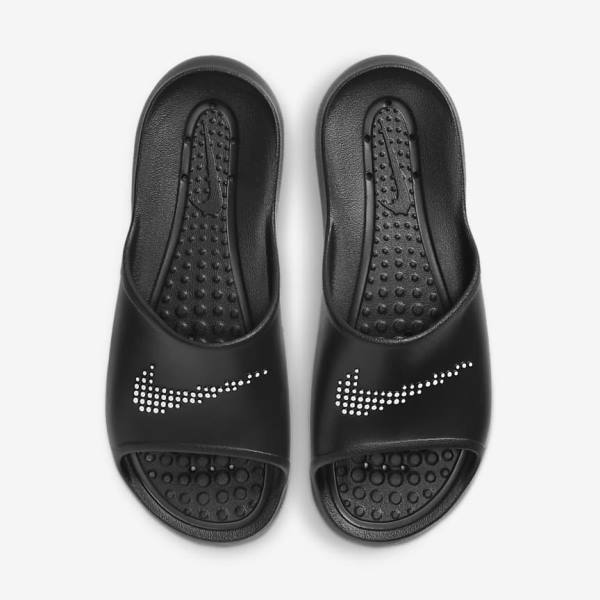 Nike Victori One Shower Badslippers Heren Zwart Wit | NK603CRA