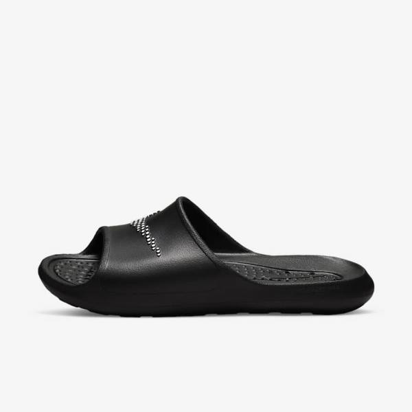 Nike Victori One Shower Badslippers Heren Zwart Wit | NK603CRA