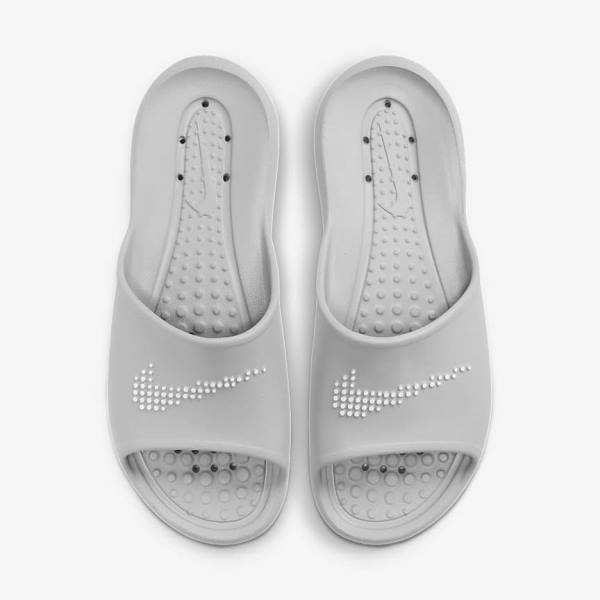 Nike Victori One Shower Badslippers Heren Lichtgrijs Lichtgrijs Wit | NK948SLZ