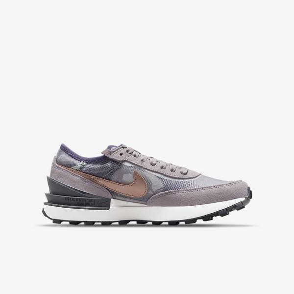 Nike Waffle One Older Sneakers Kinderen Wit Grijs Metal Rood Bruin | NK015WJC