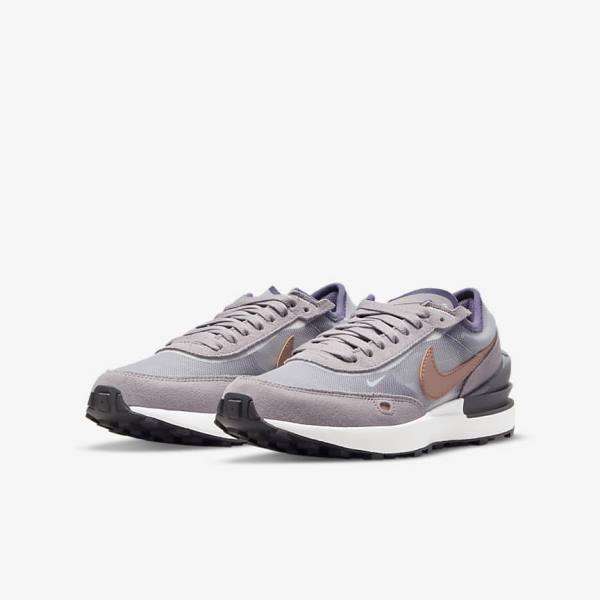 Nike Waffle One Older Sneakers Kinderen Wit Grijs Metal Rood Bruin | NK015WJC