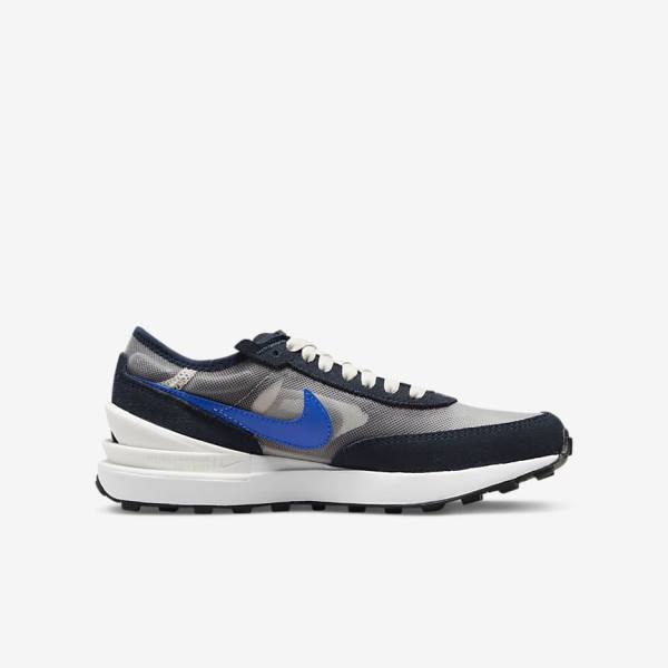 Nike Waffle One Older Sneakers Kinderen Donkerobsidian Zwart Koningsblauw | NK846RUI