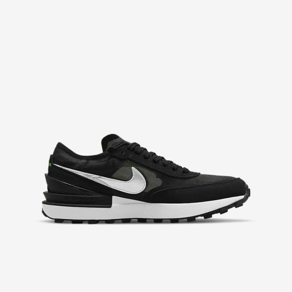 Nike Waffle One Older Sneakers Kinderen Donkergrijs Zwart Groen | NK874UNY