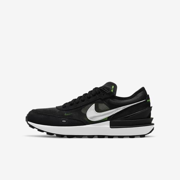 Nike Waffle One Older Sneakers Kinderen Donkergrijs Zwart Groen | NK874UNY