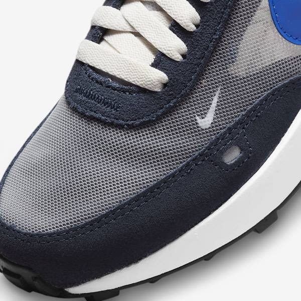 Nike Waffle One Older Wandelschoenen Kinderen Donkerobsidian Zwart Koningsblauw | NK105VUR