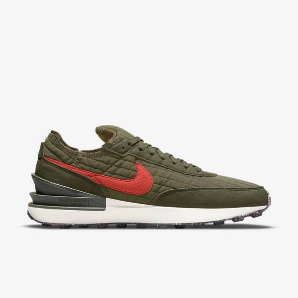 Nike Waffle One Premium Sneakers Heren Olijfgroen Zwart Oranje | NK187QCH