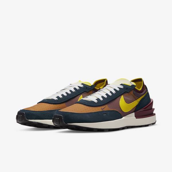 Nike Waffle One SE Sneakers Heren Donkerblauw Wit Geel | NK921JGO