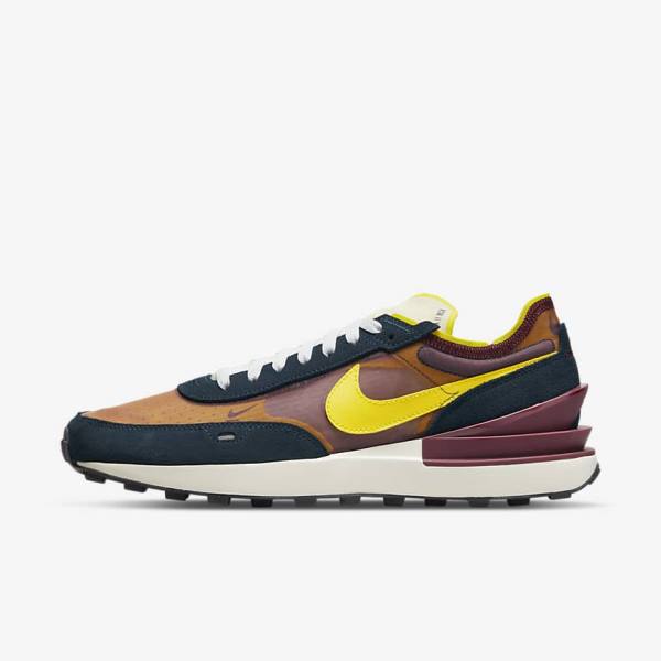 Nike Waffle One SE Sneakers Heren Donkerblauw Wit Geel | NK921JGO