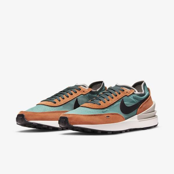 Nike Waffle One SE Sneakers Heren Groen Rood Oranje Zwart | NK953GRE