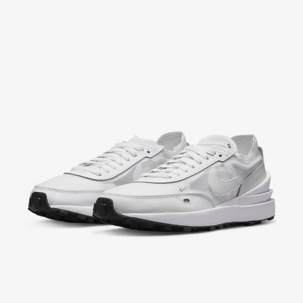 Nike Waffle One Sneakers Dames Wit Zwart Wit | NK163GLU