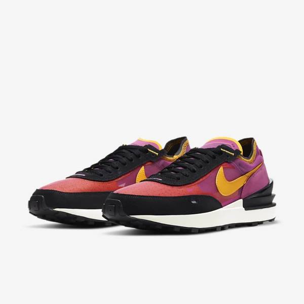 Nike Waffle One Sneakers Heren Fuchsie Zwart Goud | NK764VEC