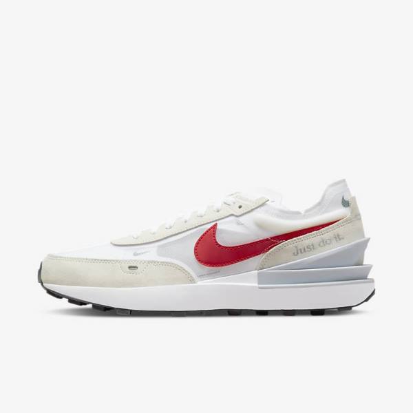 Nike Waffle One Sneakers Heren Wit Groen Metal Zilver Rood | NK037JFA