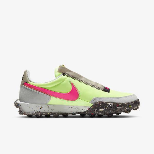 Nike Waffle Racer Crater Sneakers Dames Zwart Groen Roze | NK261LOV