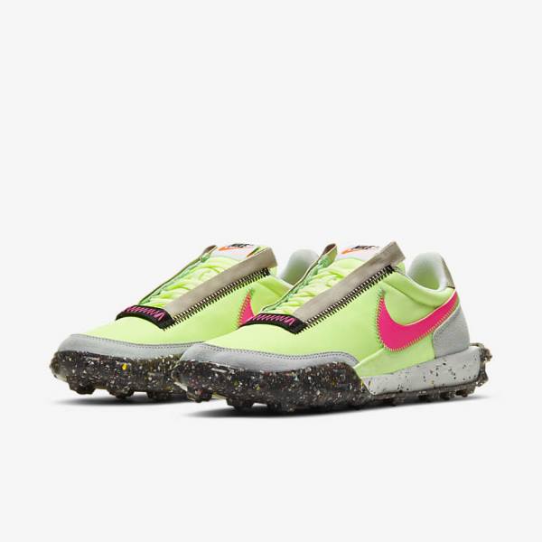 Nike Waffle Racer Crater Sneakers Dames Zwart Groen Roze | NK261LOV