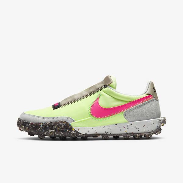 Nike Waffle Racer Crater Sneakers Dames Zwart Groen Roze | NK261LOV