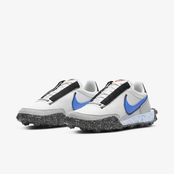 Nike Waffle Racer Crater Sneakers Dames Wit Zwart Blauw | NK861PDC