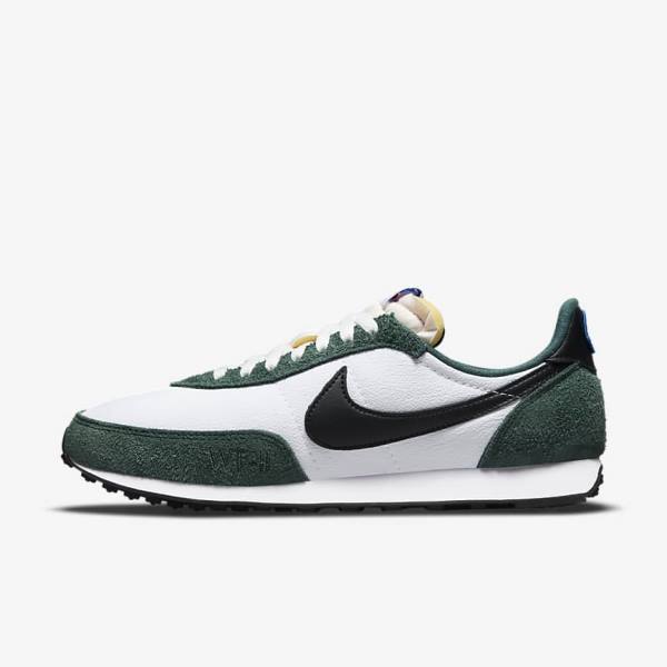 Nike Waffle Trainer 2 Sneakers Heren Wit Groen Koningsblauw Zwart | NK015OWJ