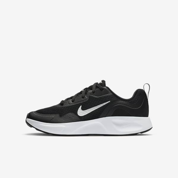 Nike WearAllDay Older Sneakers Kinderen Zwart Wit | NK479SCO