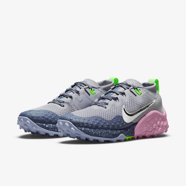 Nike Wildhorse 7 Trail Hardloopschoenen Dames Grijs Blauw Lichtblauw Groen | NK148KHM