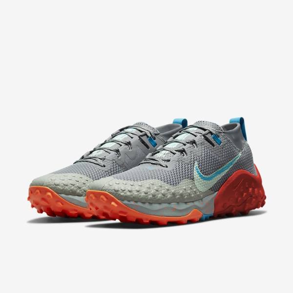 Nike Wildhorse 7 Trail Hardloopschoenen Heren Grijs Olijfgroen Blauw Mintgroen | NK895ENM