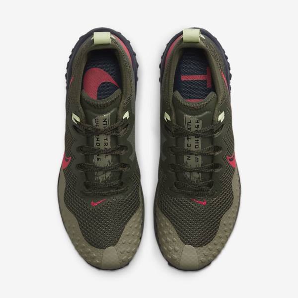 Nike Wildhorse 7 Trail Hardloopschoenen Heren Khaki Olijfgroen Obsidian Rood | NK930DVA