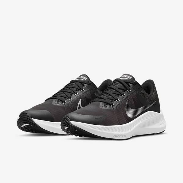 Nike Winflo 8 Weg Hardloopschoenen Dames Zwart Donkergrijs Lichtgrijs Wit | NK296CQR