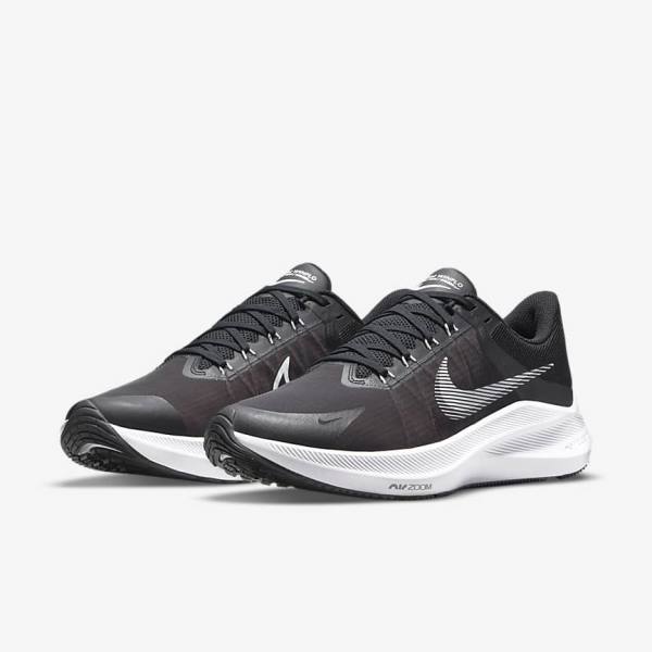 Nike Winflo 8 Weg Hardloopschoenen Heren Zwart Donkergrijs Wit | NK847HPR