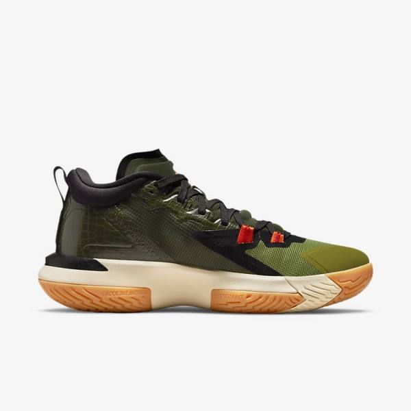 Nike Zion 1 Basketbalschoenen Heren Donkergrijs Groen Zwart | NK321HDZ