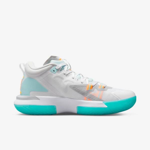 Nike Zion 1 Basketbalschoenen Heren Wit Oranje Turquoise Zwart | NK049EOW