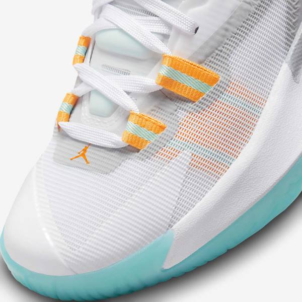 Nike Zion 1 Older Basketbalschoenen Kinderen Wit Oranje Turquoise Zwart | NK250VOG