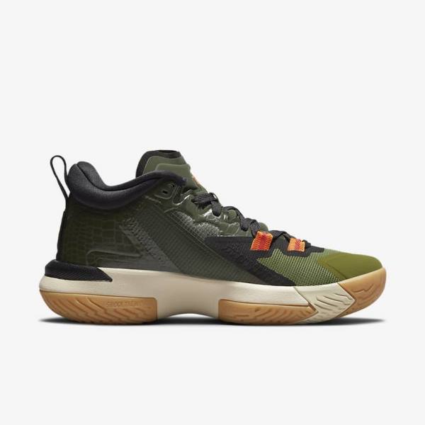 Nike Zion 1 Older Jordan Schoenen Kinderen Donkergrijs Groen Zwart | NK349TYU