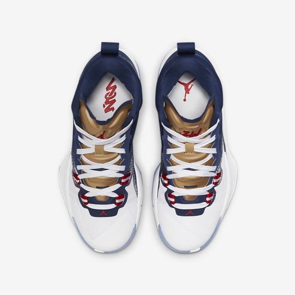 Nike Zion 1 Older Sneakers Kinderen Blauw Wit Metal Goud Rood | NK103ZJK