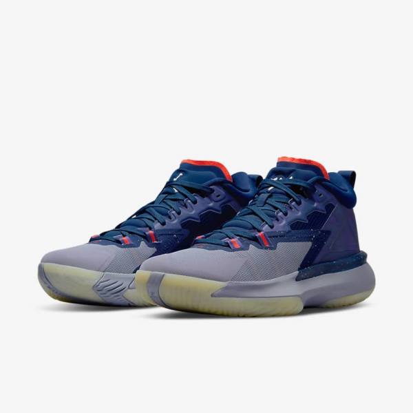 Nike Zion 1 ZNA Basketbalschoenen Heren Blauw Paars Indigo Lichtrood | NK532LZT