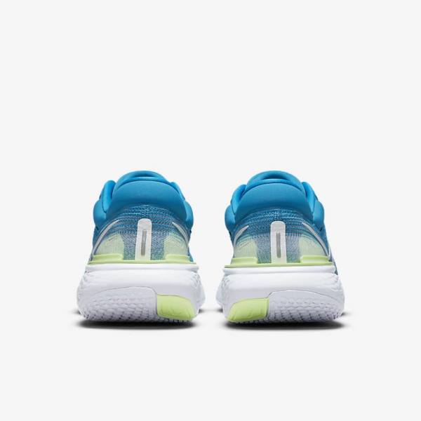 Nike ZoomX Invincible Run Flyknit Weg Hardloopschoenen Heren Blauw Lichtgroen Grijs Wit | NK132SHV