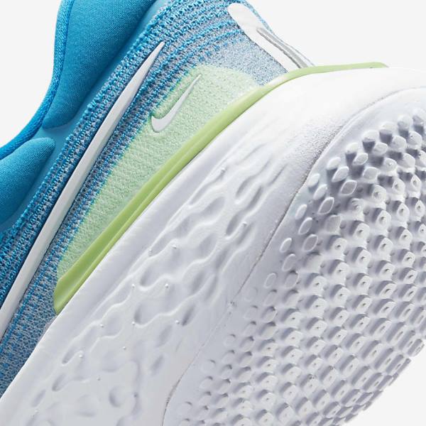 Nike ZoomX Invincible Run Flyknit Weg Hardloopschoenen Heren Blauw Lichtgroen Grijs Wit | NK132SHV