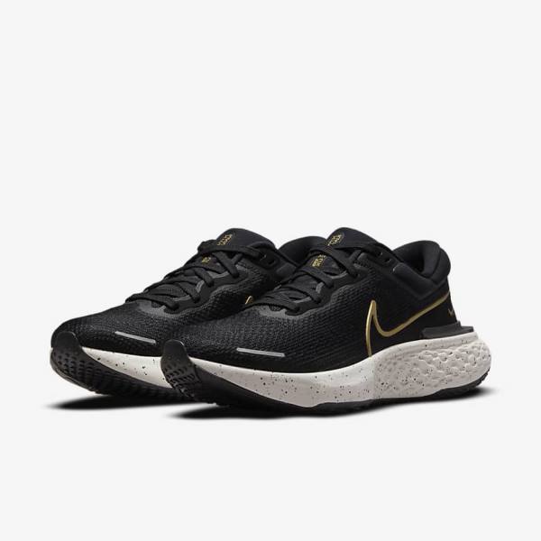 Nike ZoomX Invincible Run Flyknit Weg Hardloopschoenen Heren Zwart Metal Goud | NK608FAQ