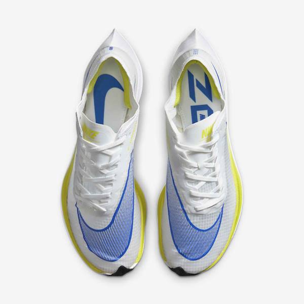 Nike ZoomX Vaporfly NEXT% Weg Race Hardloopschoenen Dames Wit Zwart Blauw | NK294JKO