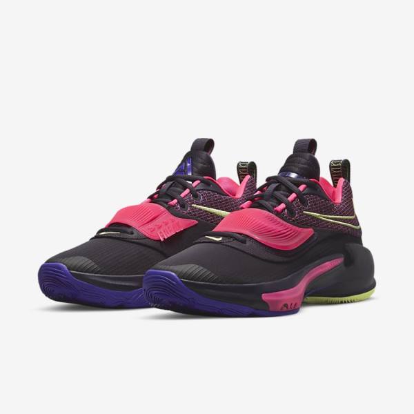 Nike Zoom Freak 3 Basketbalschoenen Dames Paars Roze Paars Lichtcitroen | NK569KAB