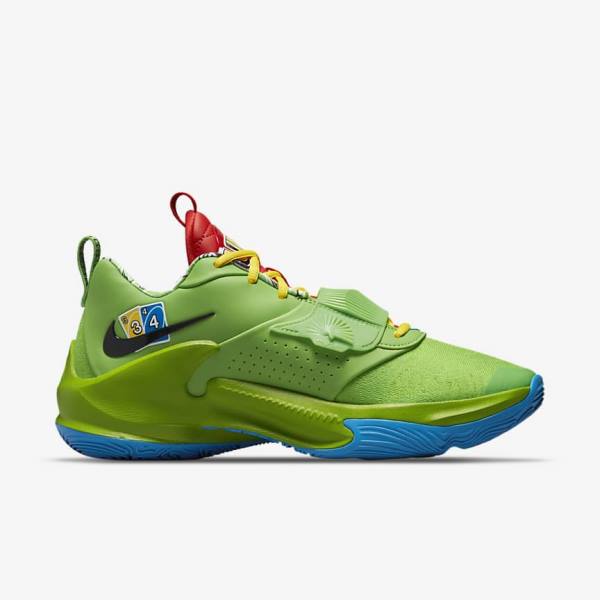 Nike Zoom Freak 3 Basketbalschoenen Heren Groen Wit Rood Zwart | NK231XWA